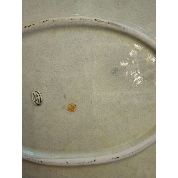 Japanese Meiji Satsuma Polychrome Porcelain " Geisha's Garden Song" Oval Platter - Picture 6 of 8